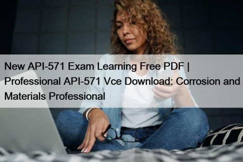 New API-571 Exam Learning Free PDF | Professional ...